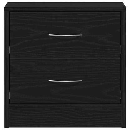 Sängbord 2 st svart ek 40x30x40 cm konstruerat trä