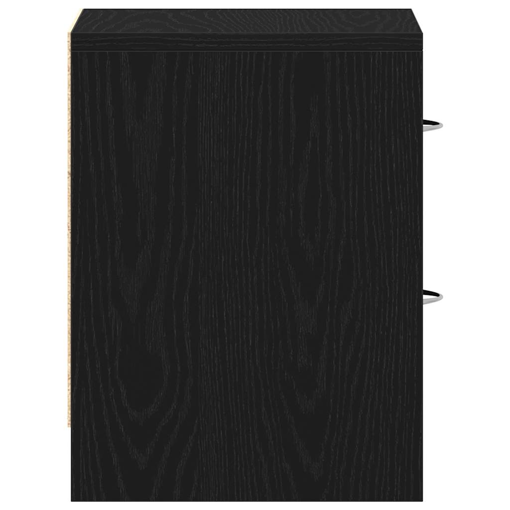 Sängbord 2 st svart ek 40x30x40 cm konstruerat trä