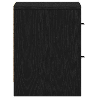 Sängbord 2 st svart ek 40x30x40 cm konstruerat trä