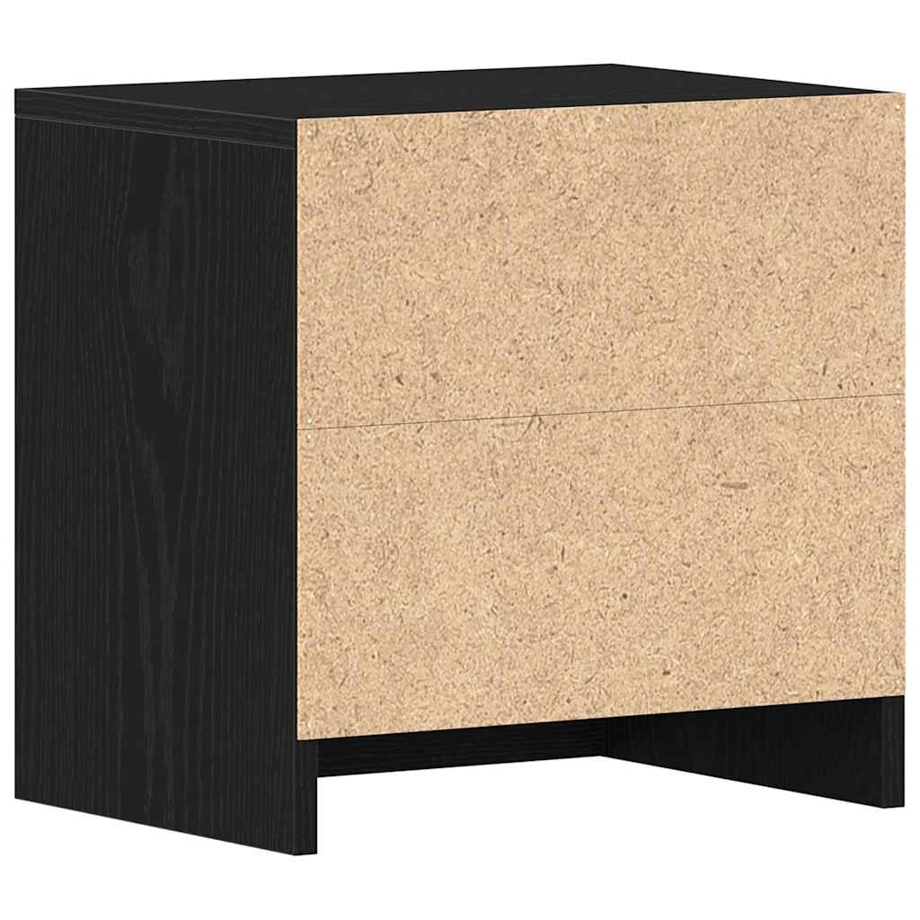 Sängbord 2 st svart ek 40x30x40 cm konstruerat trä