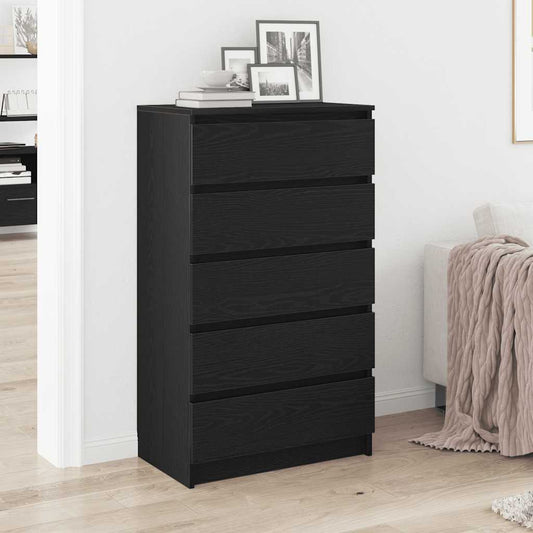 Byrå Svart Ek 60x36x103 cm