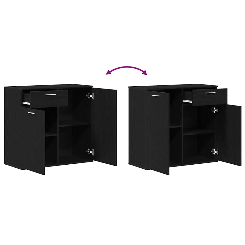 Skänk Svart Ek 80x36x75 cm