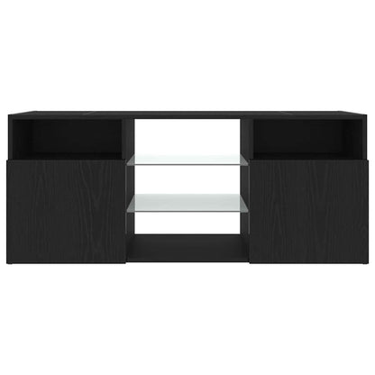 TV-Möbel Svart Ek TV-Bänk LED-lampor 120x30x50 cm