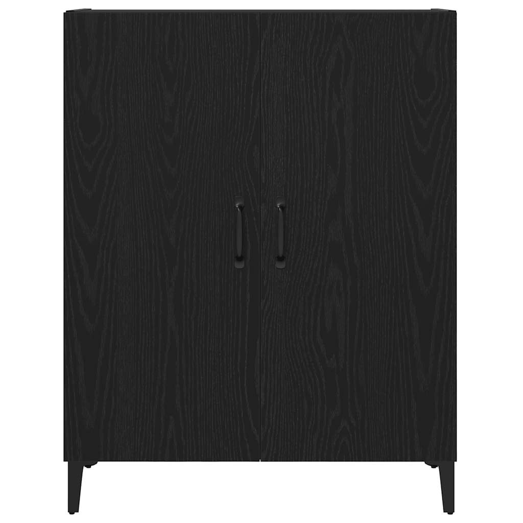 Skänk svart ek 69,5x34x90 cm konstruerat trä