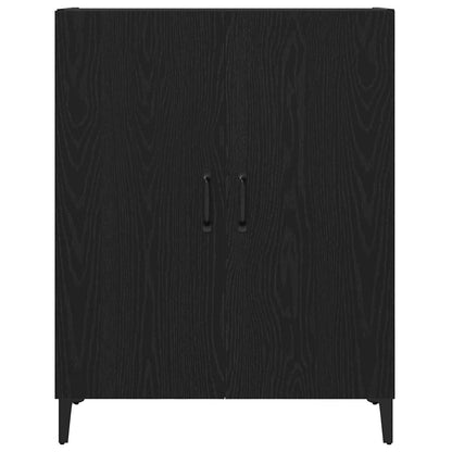 Skänk svart ek 69,5x34x90 cm konstruerat trä