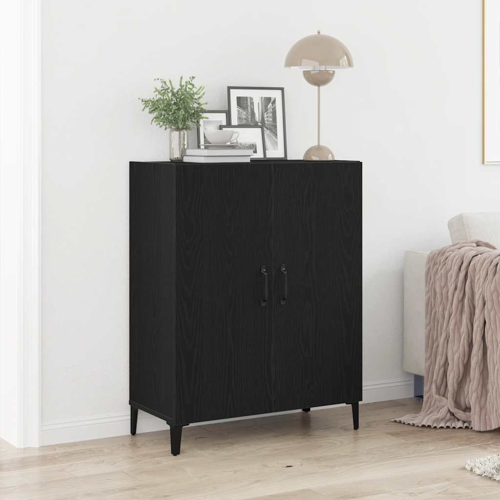 Skänk svart ek 69,5x34x90 cm konstruerat trä