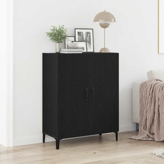 Skänk svart ek 69,5x34x90 cm konstruerat trä