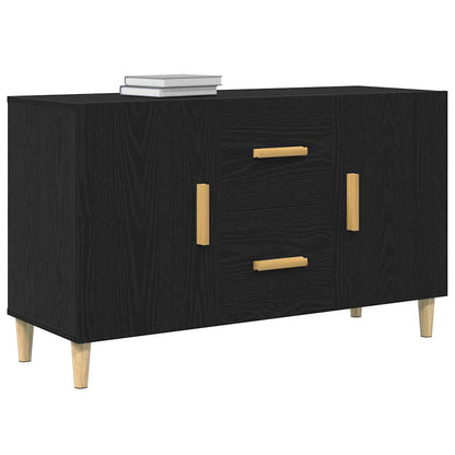Skänk svart ek 100x36x60 cm konstruerat trä