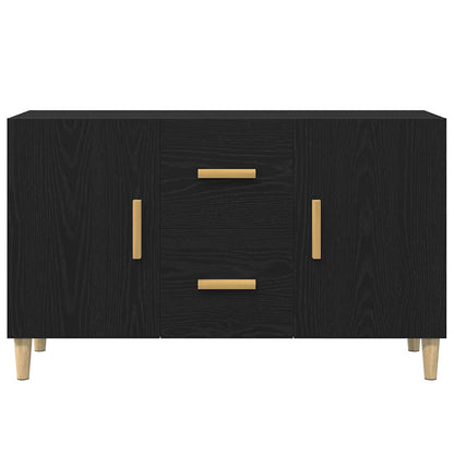 Skänk svart ek 100x36x60 cm konstruerat trä
