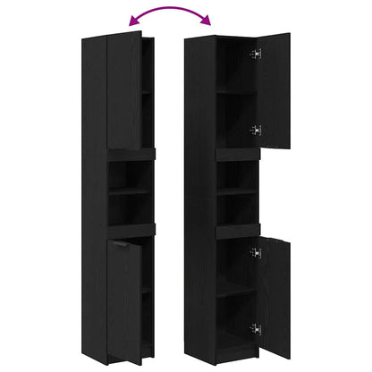 Badrumsskåp Svart Ek 32 x 34 x 188,5 cm