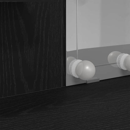 Sminkbord Smyckebord med låda Svart Ek 96 x 40 x 142 cm