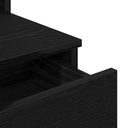 Sminkbord Smyckebord med låda Svart Ek 96 x 40 x 142 cm