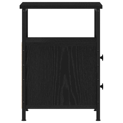 Sängbord 2 st svart ek 34x35,5x50 cm parkett