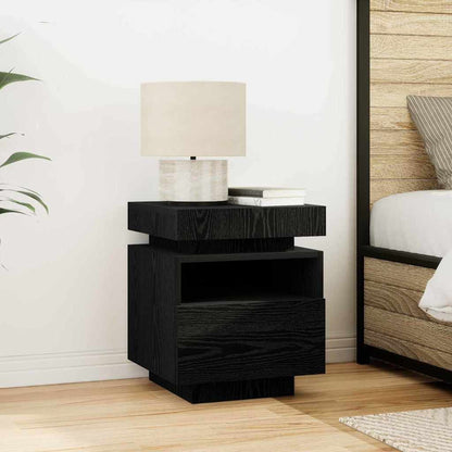 Sängbord 2 pcs Svart ek 40 x 39 x 48.5 cm Konstruerat trä