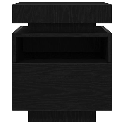 Sängbord 2 pcs Svart ek 40 x 39 x 48.5 cm Konstruerat trä