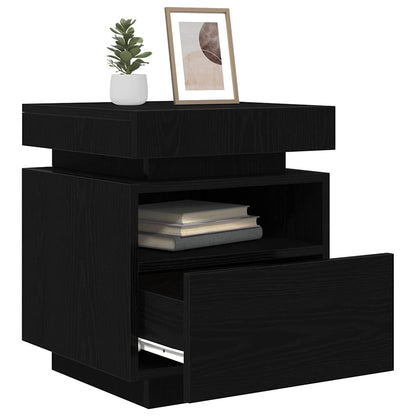 Sängbord 2 pcs Svart ek 40 x 39 x 48.5 cm Konstruerat trä