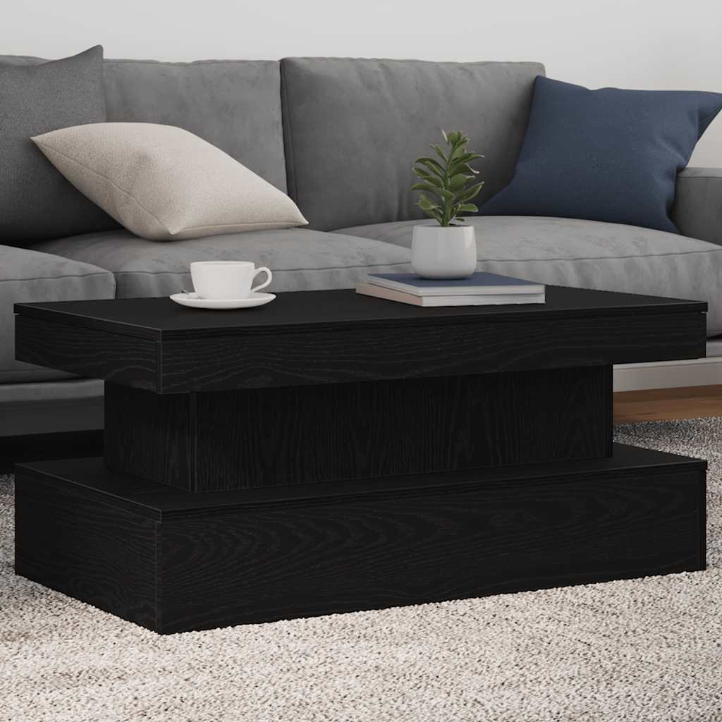 Soffbord med LED svart ek 90x50x40 cm