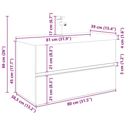 Diskbänksskåp med inbyggt handfat och kran Artisan Ek