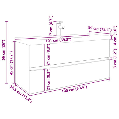 Diskho Kök Diskbänksskåp med inbyggt handfat och kran Artisan Ek