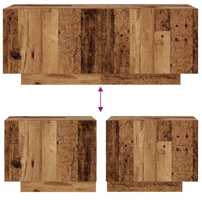 Sängbord Nattduksbord Åldrat Trä 100x35x40 cm