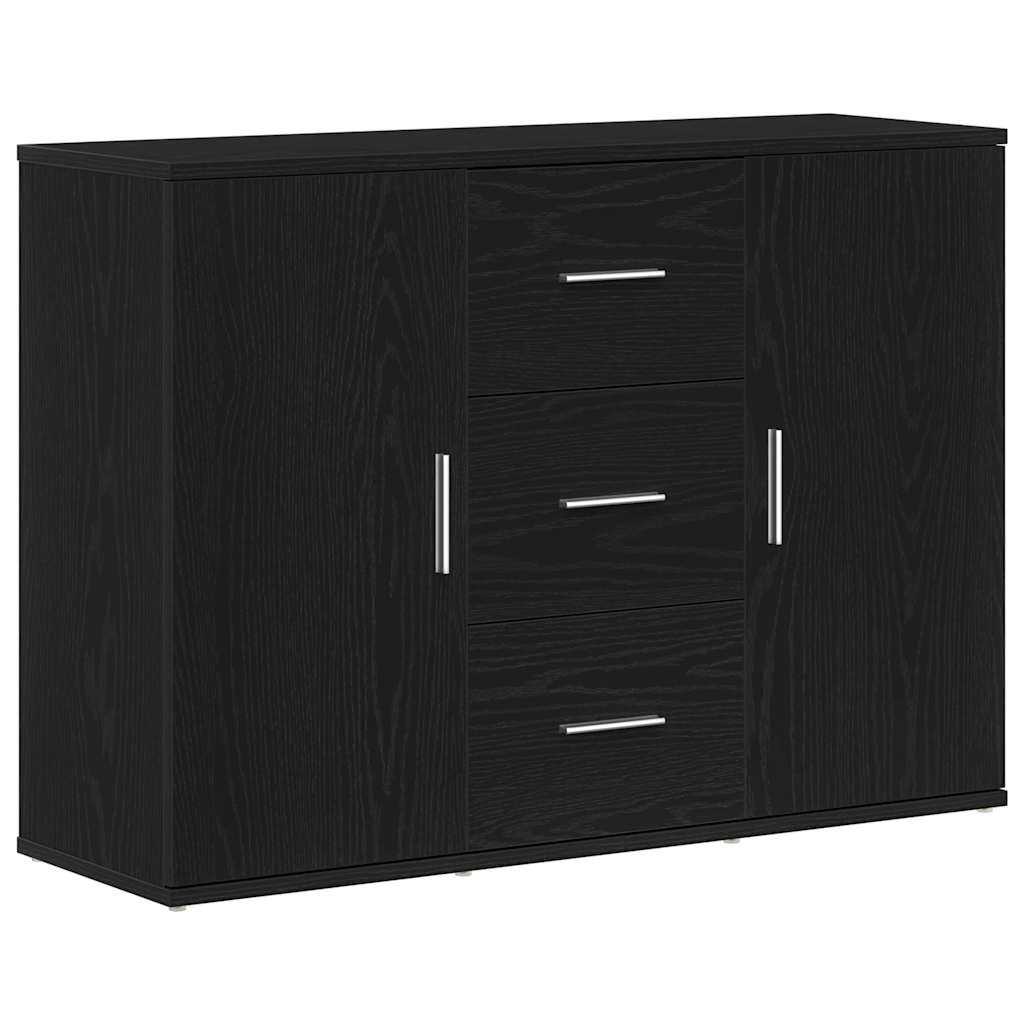 Skänk svart ek 91x29,5x65 cm konstruerat trä