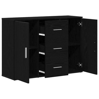 Skänk svart ek 91x29,5x65 cm konstruerat trä