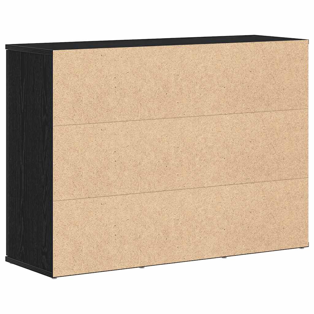 Skänk svart ek 91x29,5x65 cm konstruerat trä