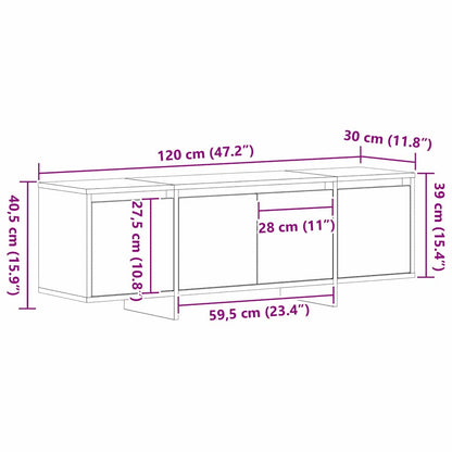 TV-Möbel Svart TV-Skåp 120 x 30 x 40,5 cm