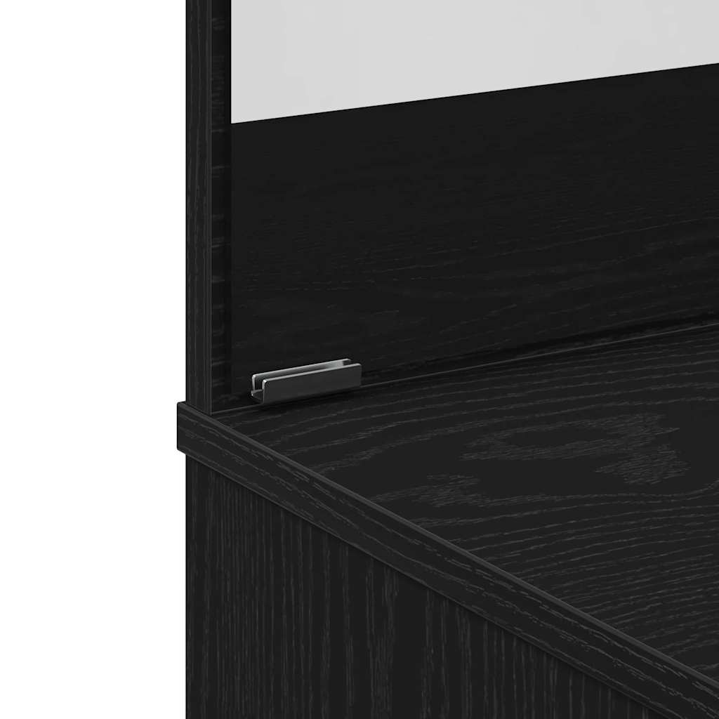 Sminkbord Smyckebord med låda Svart Ek 86.5 x 35 x 136 cm