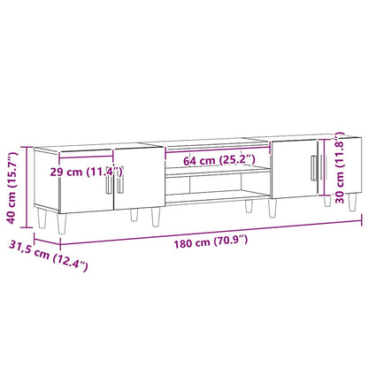 TV-Möbel Svart Ek TV-Skåp 180 x 31.5 x 40 cm