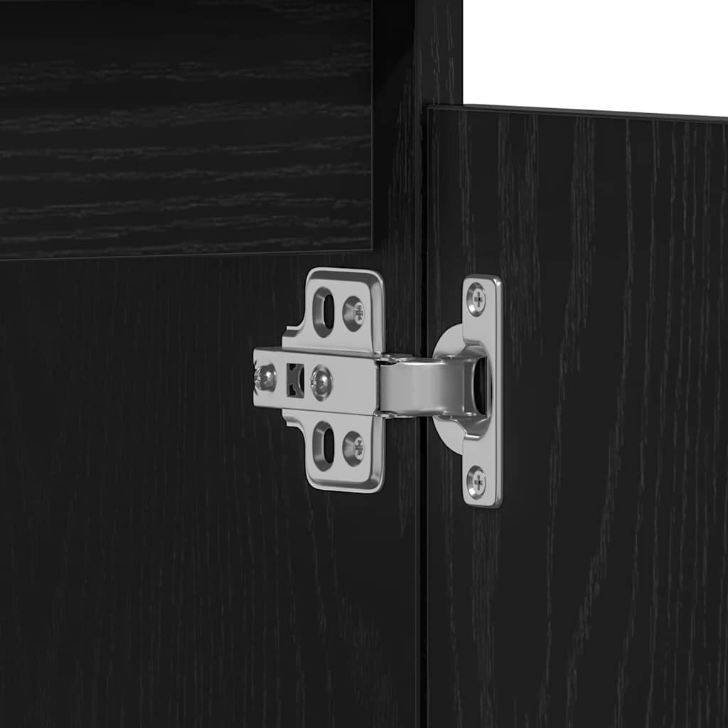 Badrumsunderskåp med låda Svart Ek 80 x 33 x 60 cm