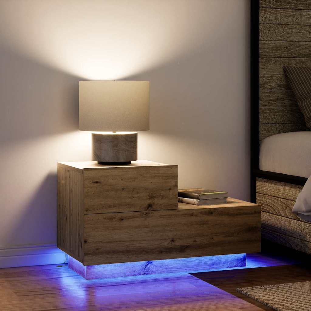 Sängbord Nattduksbord Artisan Ek med låda 70 x 36 x 40.5 cm