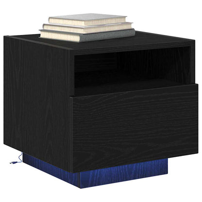 Sängbord 2 pcs Svart ek 40 x 39 x 37 cm Konstruerat trä