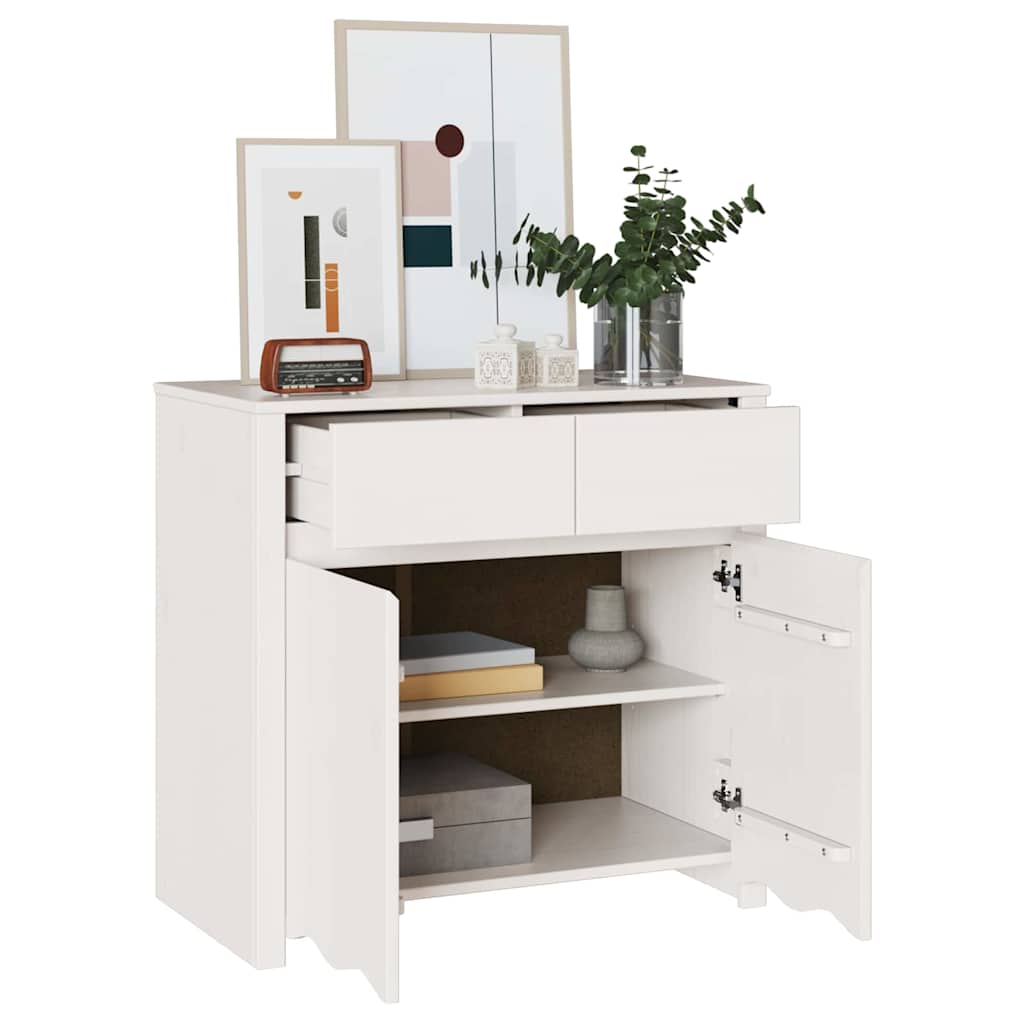 Skåp Drammen Vit 79 x 43 x 75.5 cm Massivt tallträ