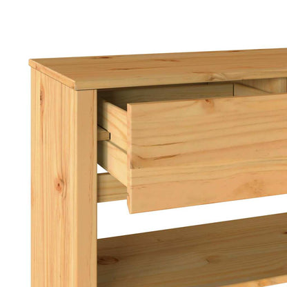 Avlastningsbord Konsollbord Trä med låda Drammen Ek 89.5 x 37 x 73 cm Massiv furu