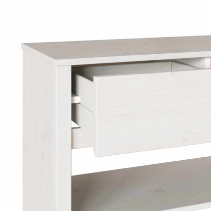 Avlastningsbord Konsollbord Vit med låda Drammen 89.5 x 37 x 73 cm Massiv furu