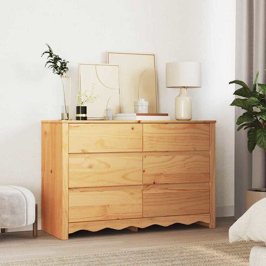 Byrå med låda Drammen Ek 111 x 43 x 73.5 cm Massivt tallträ