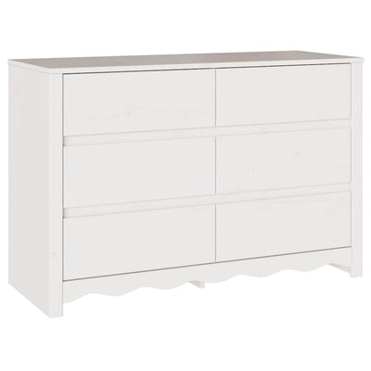 Byrå med låda Drammen Vit 111 x 43 x 73.5 cm Massivt tallträ