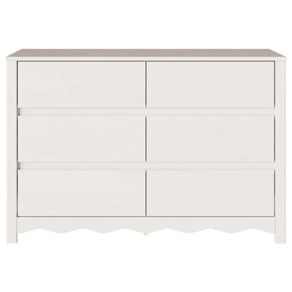 Byrå med låda Drammen Vit 111 x 43 x 73.5 cm Massivt tallträ