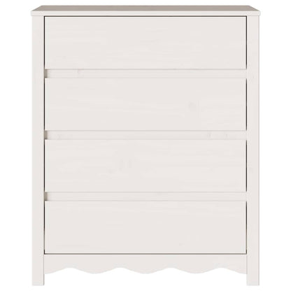Byrå med låda Drammen Vit 76,5 x 40 x 91 cm Massivt tallträ