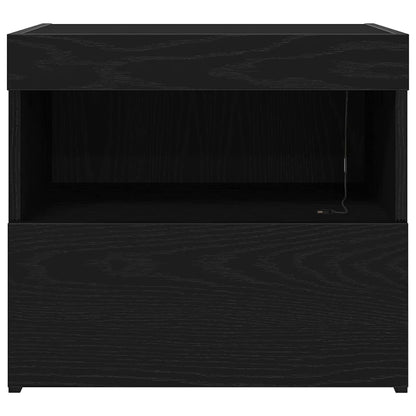 Sängbord 2 pcs Svart ek 50 x 40 x 45 cm Konstruerat trä