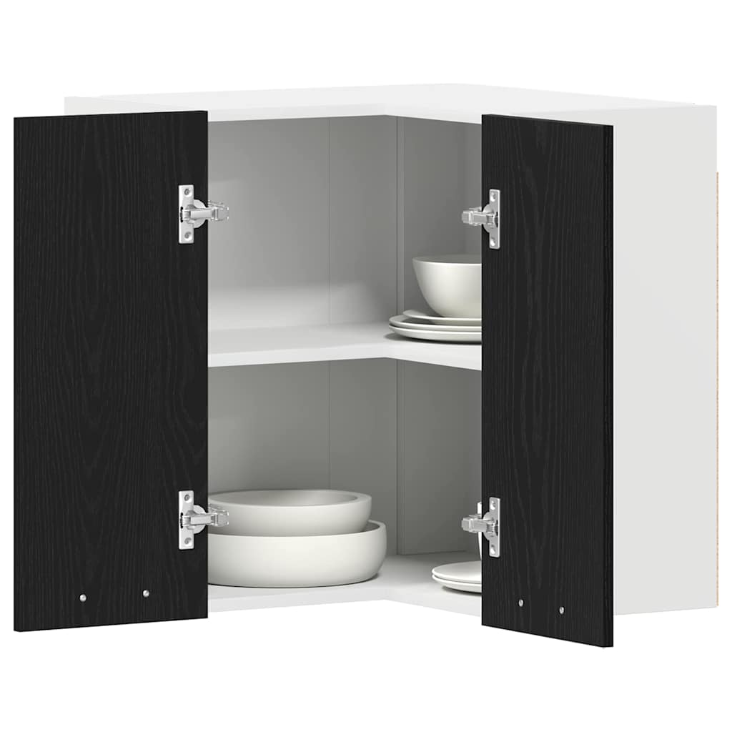 Köksinredning Överskåp hörnskåp Svart Ek 57 x 57 x 60 cm