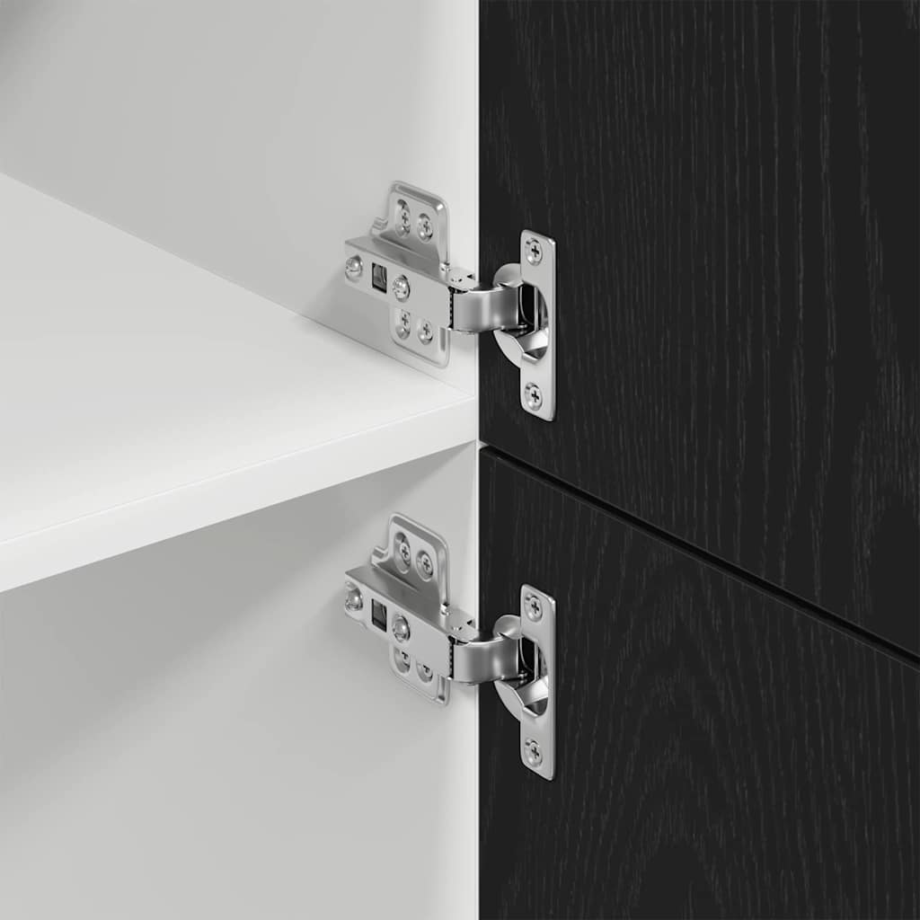 Kylskåp med hylla Svart ek 60 x 57 x 207 cm Konstruerat trä