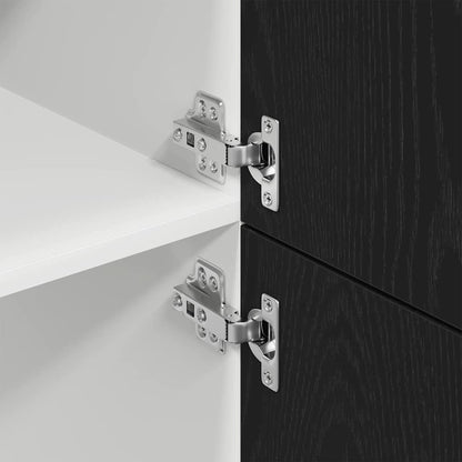 Kylskåp med hylla Svart ek 60 x 57 x 207 cm Konstruerat trä