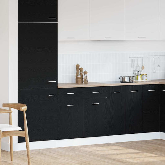 Skåp med låda Svart ek 80 x 46 x 81.5 cm Konstruerat trä