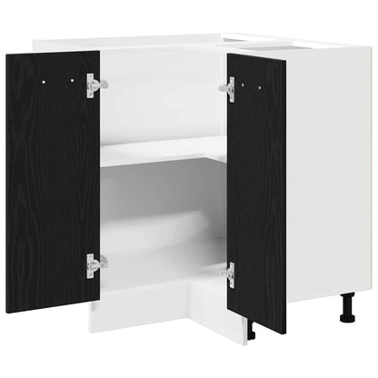 Köksinredning Underskåp Hörn Svart Ek 75.5 x 75.5 x 81.5 cm