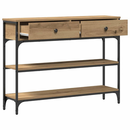 Avlastningsbord Konsollbord Artisan Ek med låda med hylla 100 x 25 x 75 cm