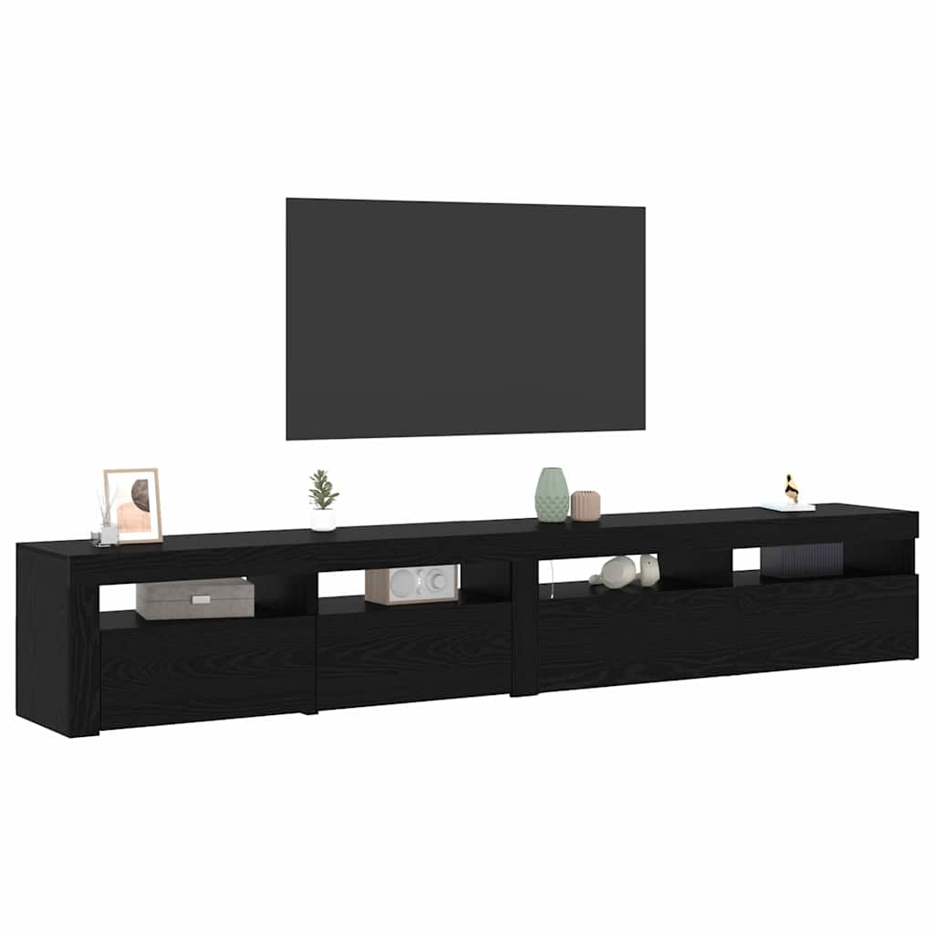 TV-skåp 2 pcs Svart ek 240 x 35 x 40 cm Konstruerat trä