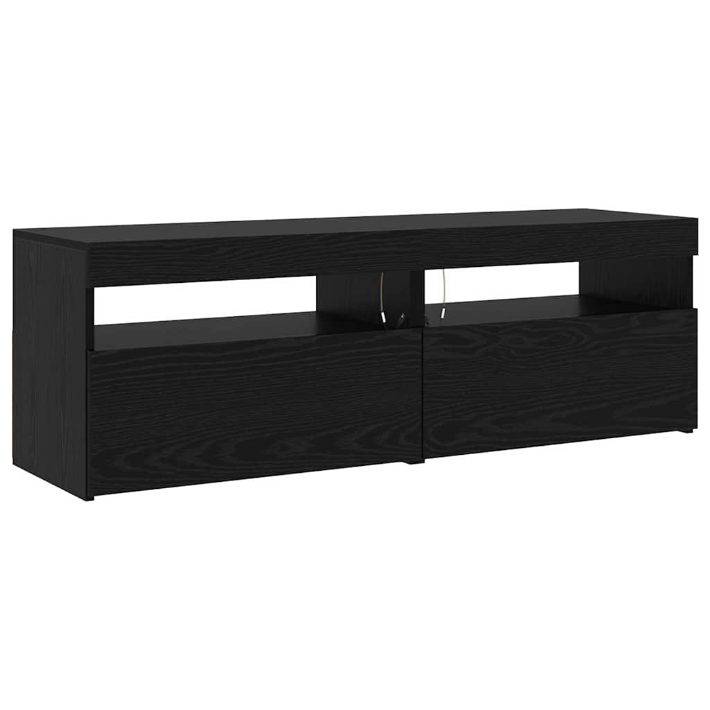 TV-skåp 3 pcs Svart ek 260 x 36.5 x 40 cm Konstruerat trä