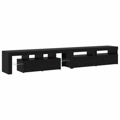 TV-skåp 3 pcs Svart ek 260 x 36.5 x 40 cm Konstruerat trä